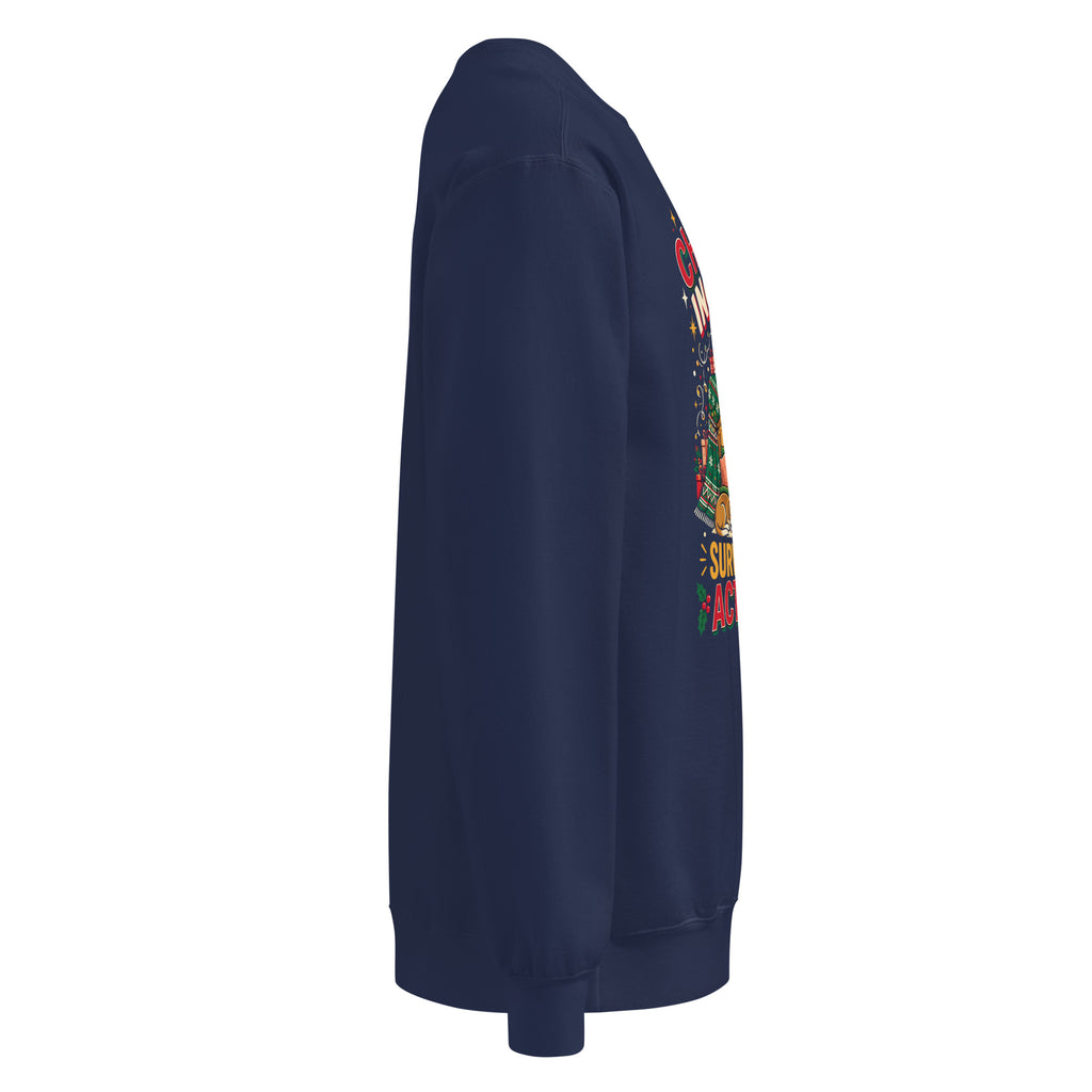Christmas Incoming: Survival Plan Activated sweatshirt in True Navy, right side