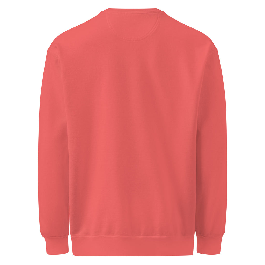 Christmas Countdown: Brace Position sweatshirt in Watermelon, back view (plain)