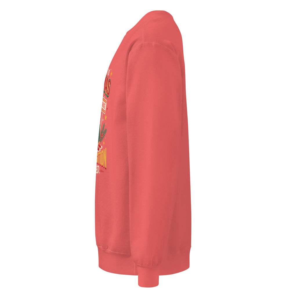 Christmas Countdown: Brace Position sweatshirt in Watermelon, left side