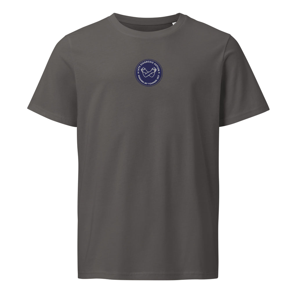 Hugging ... (Autism) | Unisex Organic Mid-Light T-Shirt | Late Diagnosis unisex-organic-mid-light-crafter-t-shirt-anthracite-front-69fa26e1cd341 T-Shirt