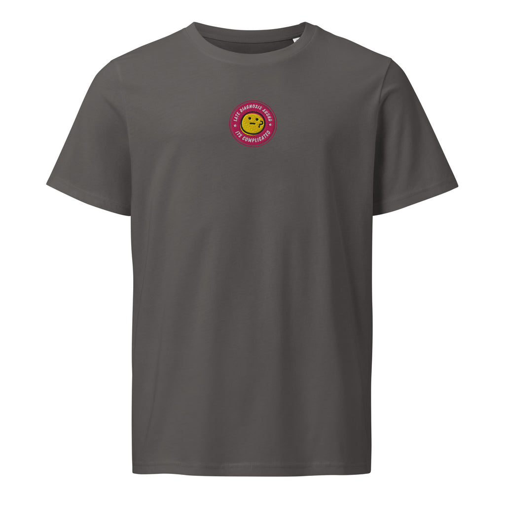 It's Complicated (AuDHD) | Unisex Organic Mid-Light T-Shirt | Late Diagnosis unisex-organic-mid-light-crafter-t-shirt-anthracite-front-69fa2be97cab6 T-Shirt