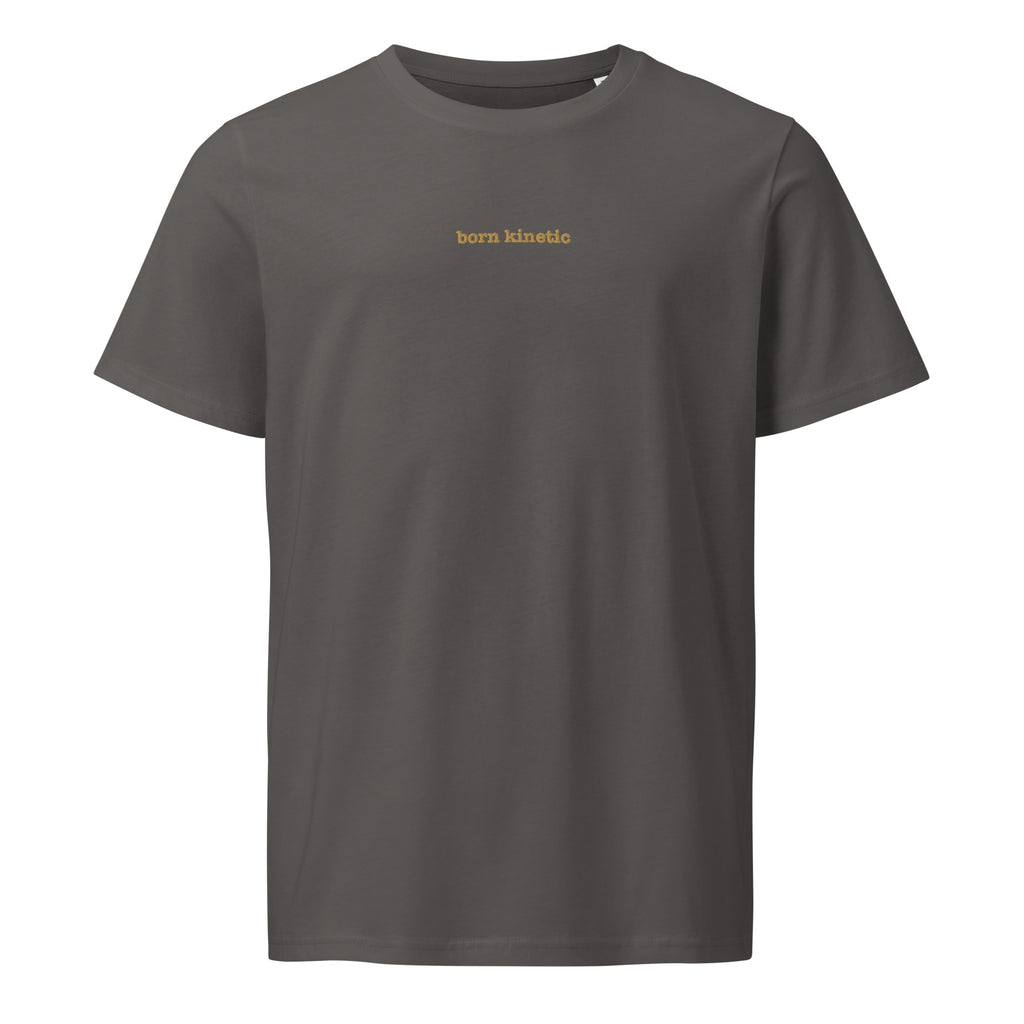 Born Kinetic | Unisex Organic Mid-light t-shirt | Zero Apologies unisex-organic-mid-light-crafter-t-shirt-anthracite-front-6a5e3c6476637