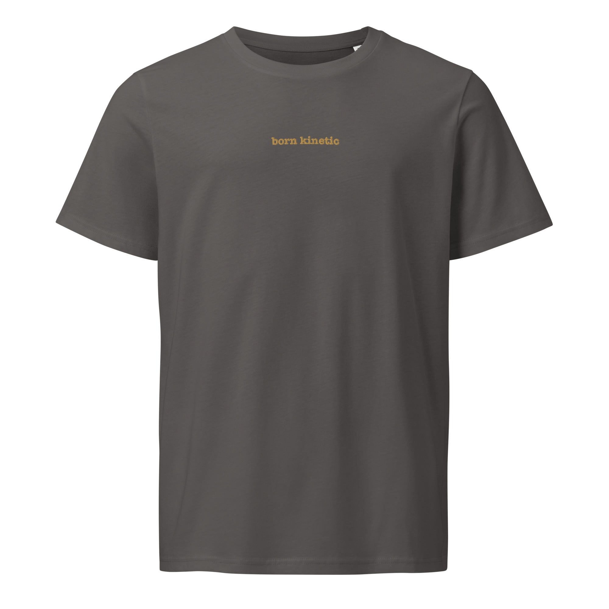 Born Kinetic | Unisex Organic Mid-light t-shirt | Zero Apologies unisex-organic-mid-light-crafter-t-shirt-anthracite-front-6a5e3c6476637