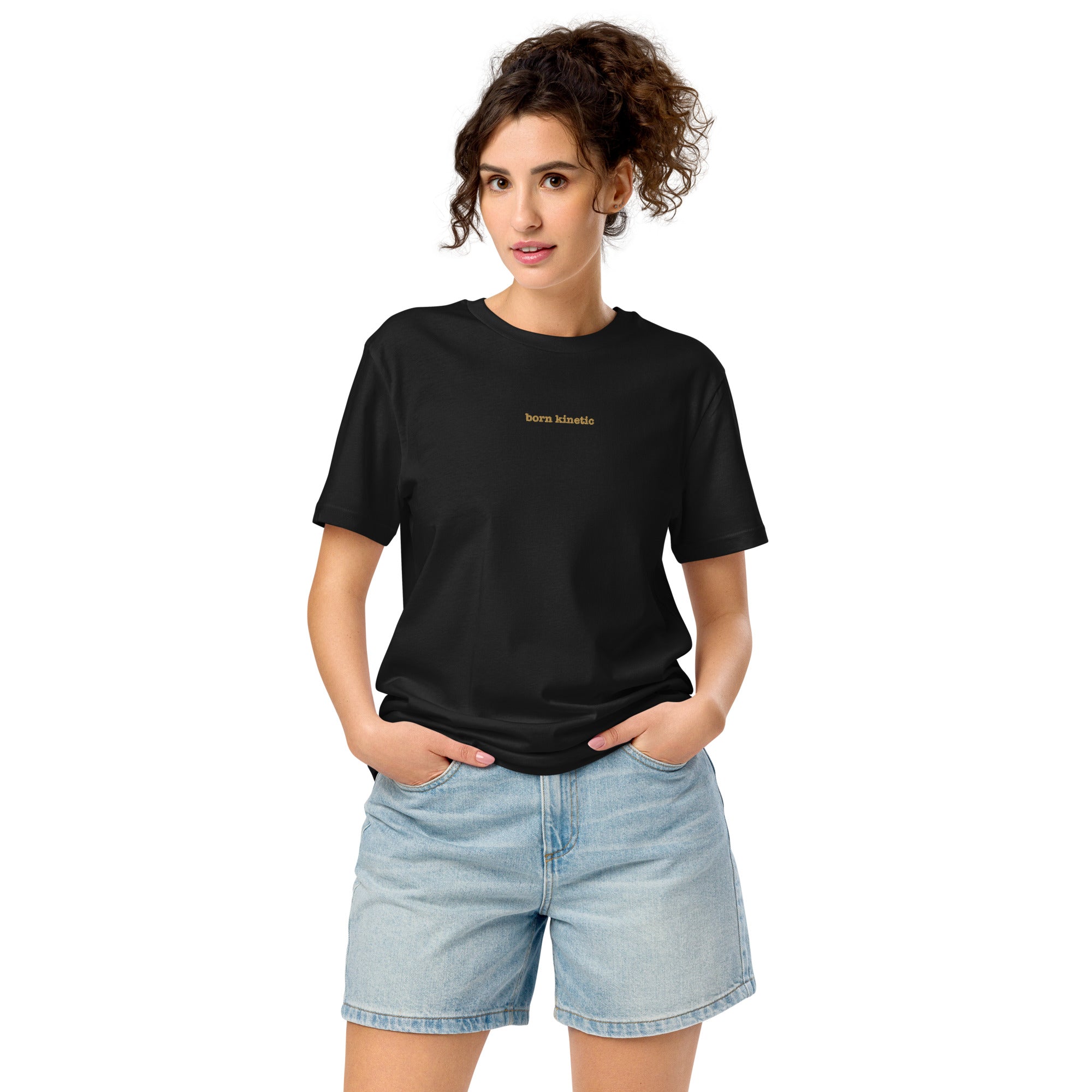 Born Kinetic | Unisex Organic Mid-light t-shirt | Zero Apologies unisex-organic-mid-light-crafter-t-shirt-black-front-6a5e3c647877b