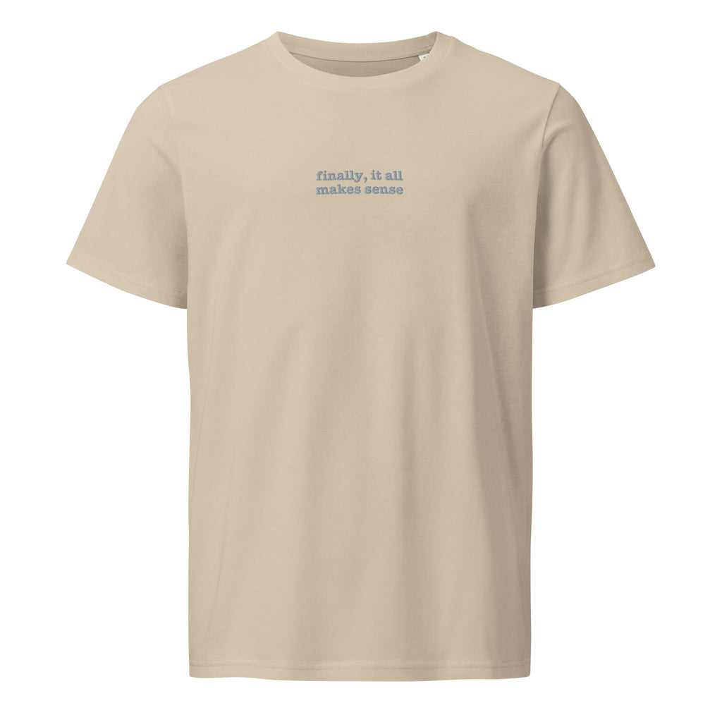 Finally | Unisex Organic Mid-Light T-Shirt | Late Diagnosis unisex-organic-mid-light-crafter-t-shirt-desert-dust-front-69f4e7ed1a7d8 T-Shirt