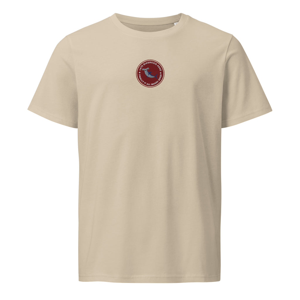 Finally ... (ADHD) | Unisex Organic Mid-Light Tee | Late Diagnosis unisex-organic-mid-light-crafter-t-shirt-desert-dust-front-69fa2a2c22324 T-Shirt