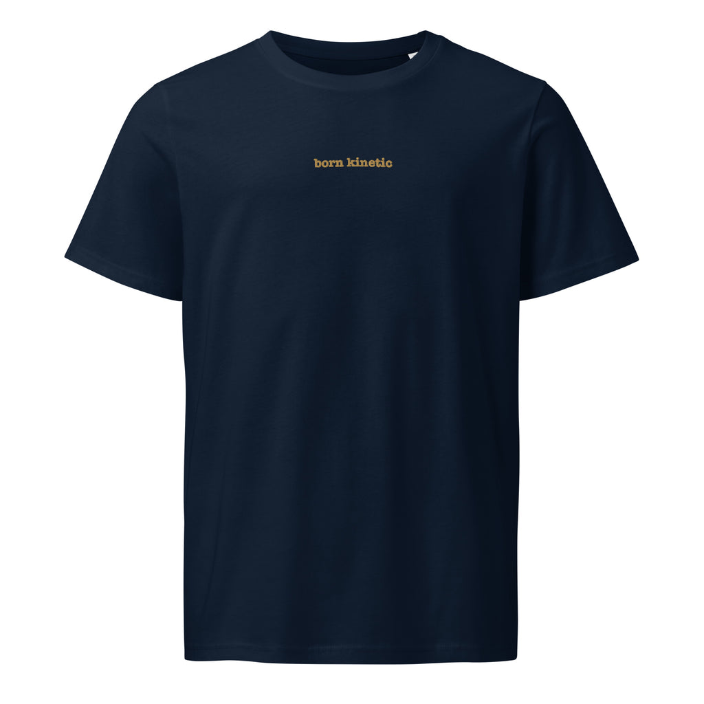 Born Kinetic | Unisex Organic Mid-light t-shirt | Zero Apologies unisex-organic-mid-light-crafter-t-shirt-french-navy-front-6a5e3c647742b