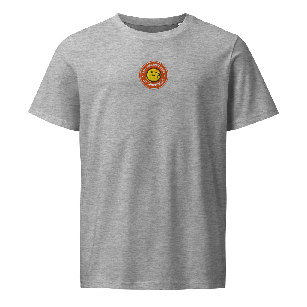 It's Complicated (ADHD) | Unisex Organic Mid-Light T-Shirt | Late Diagnosis unisex-organic-mid-light-crafter-t-shirt-heather-grey-front-69fa2b363b70a T-Shirt