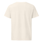 Back of the white organic cotton Arm Brains tee, plain
