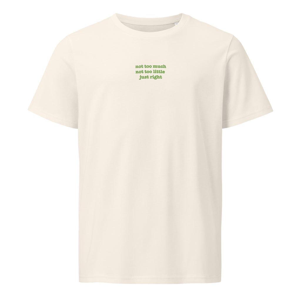 Just Right | Unisex Organic Mid-Light T-Shirt | Zero Apologies unisex-organic-mid-light-crafter-t-shirt-vintage-white-front-6a5e7b2ce929e T-Shirt