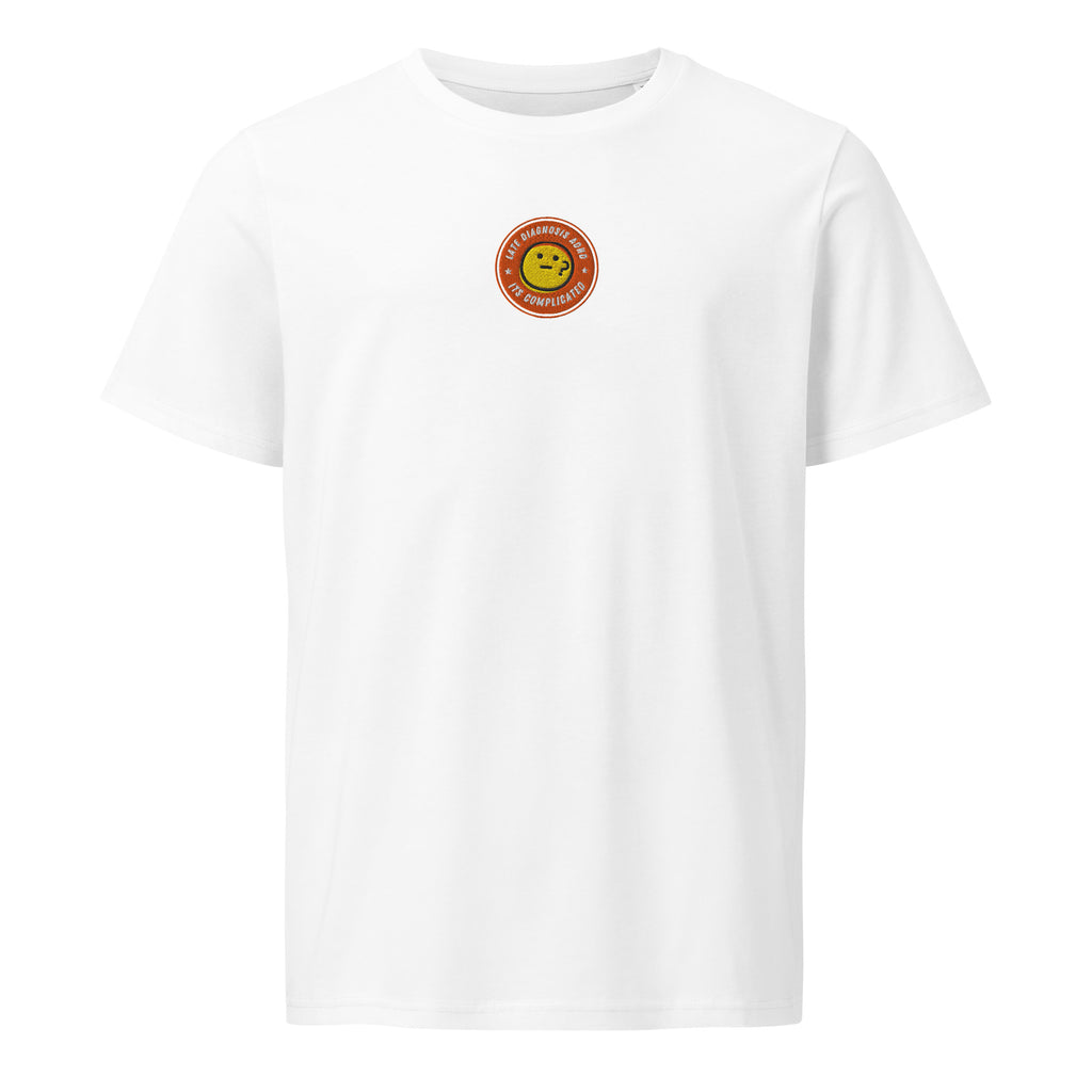 It's Complicated (ADHD) | Unisex Organic Mid-Light T-Shirt | Late Diagnosis unisex-organic-mid-light-crafter-t-shirt-white-front-69fa2b363b823 T-Shirt