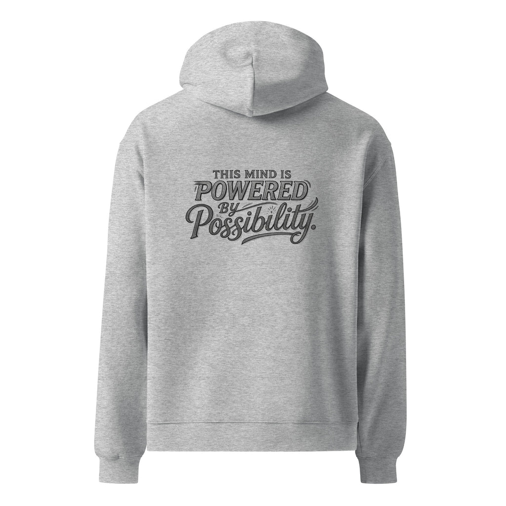 Powered By Possibility | Unisex Oversized Hoodie | Zero Apologies unisex-relax-hoodie-athletic-heather-back-6a57a0ce74449 Hoodie