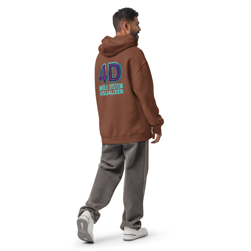 4D Visual Systems Thinker | Unisex Oversized Hoodie | Zero Apologies unisex-relax-hoodie-chestnut-back-6a57af248a984 Hoodie
