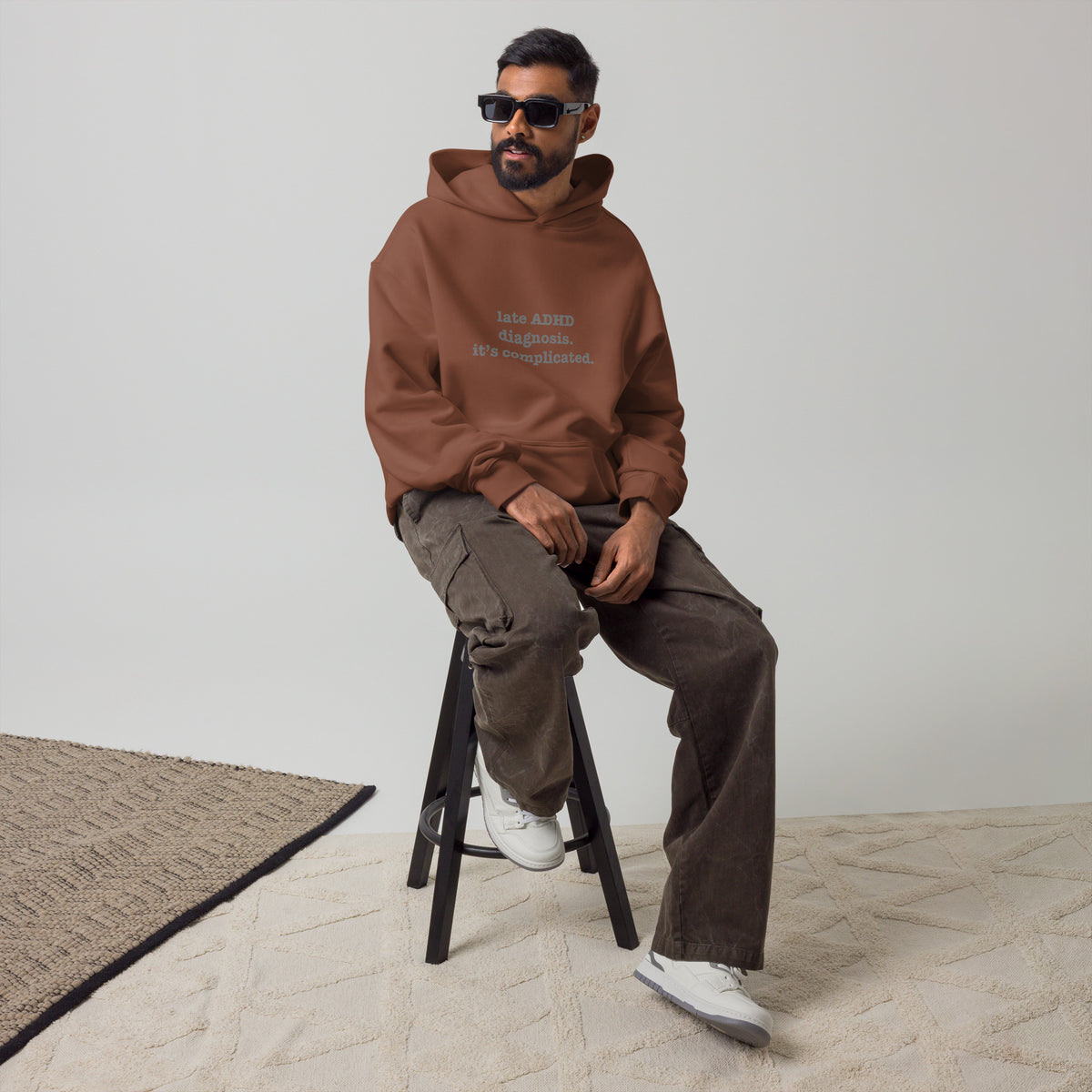 Late ADHD Diagnosis. It's Complicated. | Unisex Oversized Hoodie | Zero Apologies