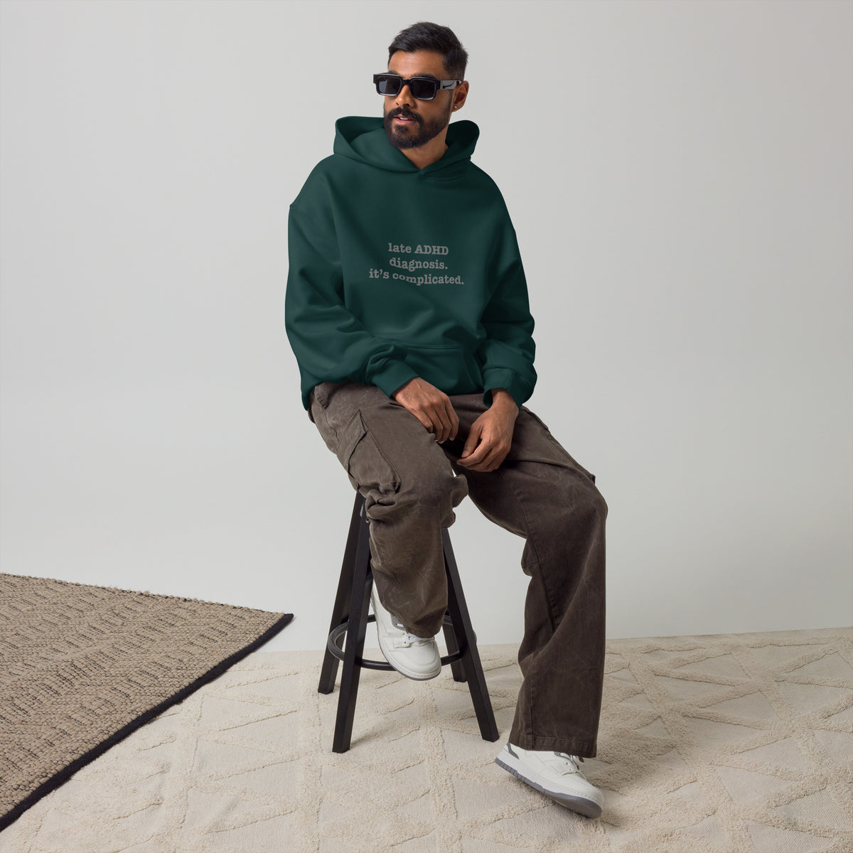 Late ADHD Diagnosis. It's Complicated. | Unisex Oversized Hoodie | Zero Apologies
