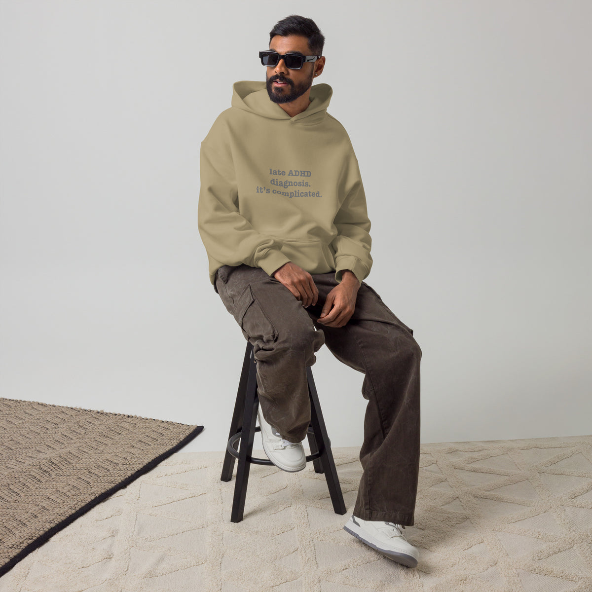 Late ADHD Diagnosis. It's Complicated. | Unisex Oversized Hoodie | Zero Apologies