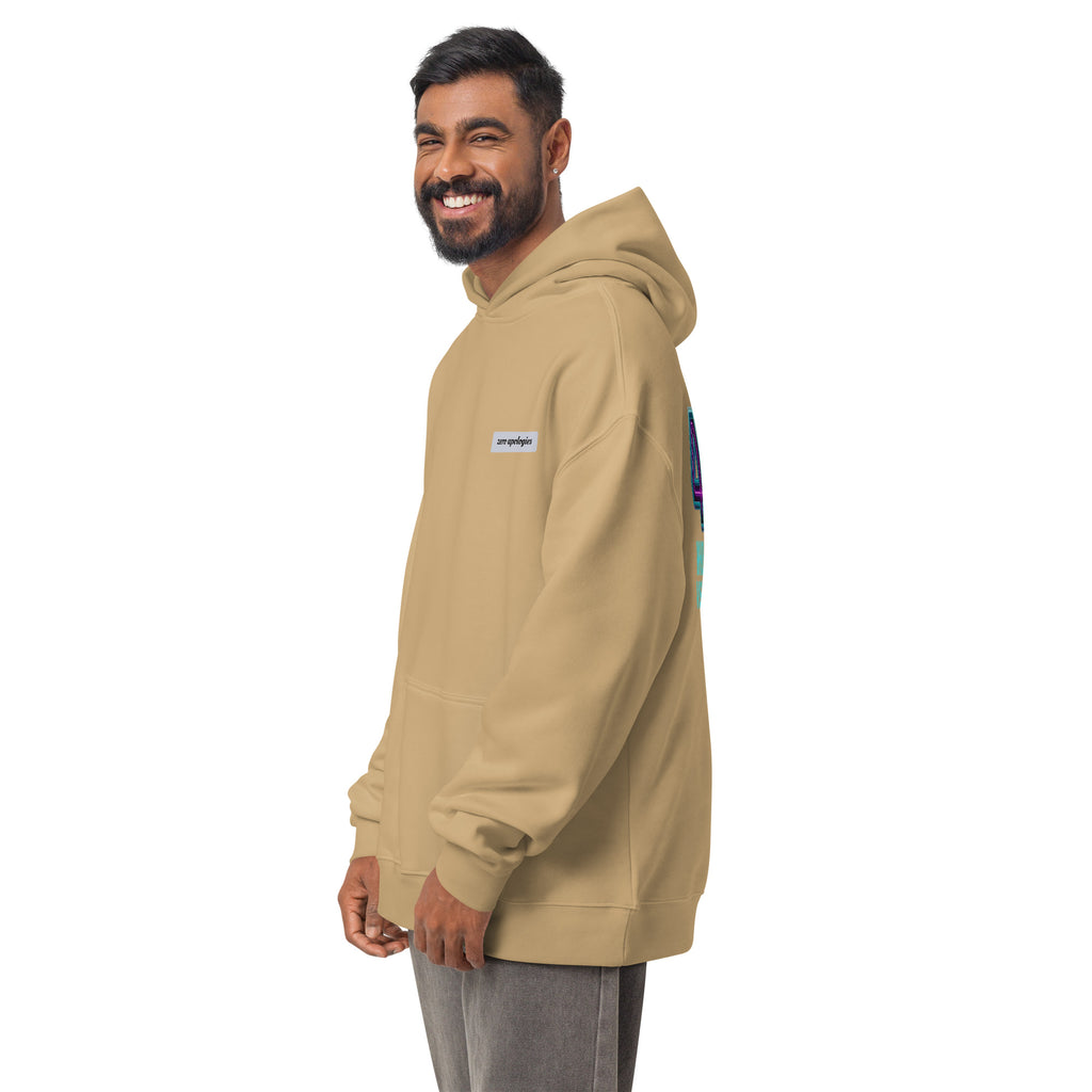 4D Visual Systems Thinker | Unisex Oversized Hoodie | Zero Apologies unisex-relax-hoodie-sand-left-front-6a57af2493e4f Hoodie