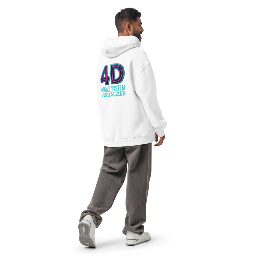 4D Visual Systems Thinker | Unisex Oversized Hoodie | Zero Apologies unisex-relax-hoodie-white-back-6a57af24a16b6 Hoodie