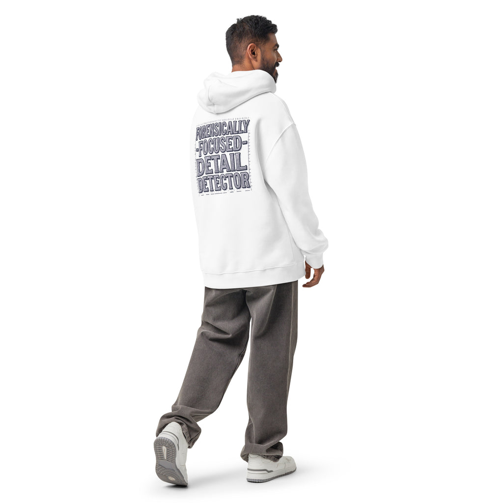 Forensically Focused | Unisex Oversized Hoodie | Zero Apologies unisex-relax-hoodie-white-back-6a58d3fb9298b Hoodie