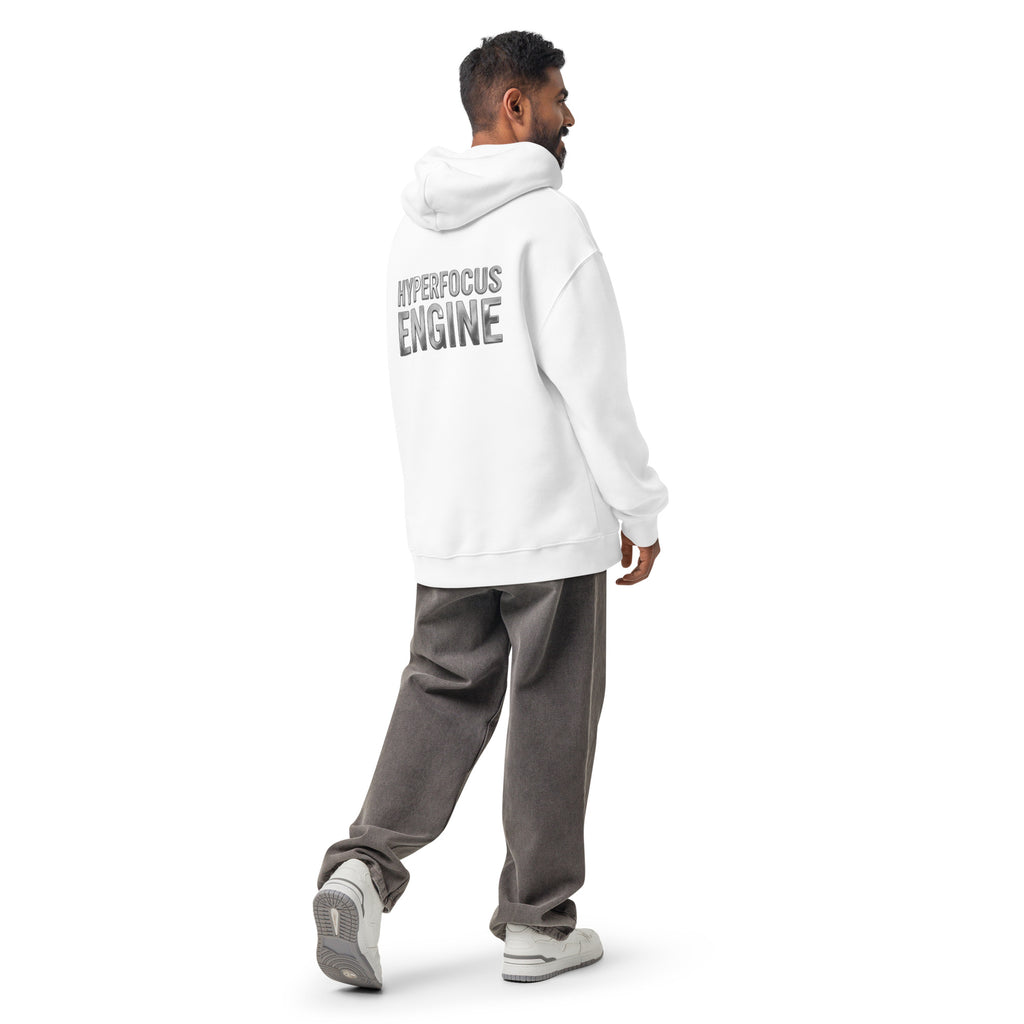 Hyperfocus Engine | Unisex Oversized Hoodie | Zero Apologies unisex-relax-hoodie-white-back-6a58d9dede190 Hoodie