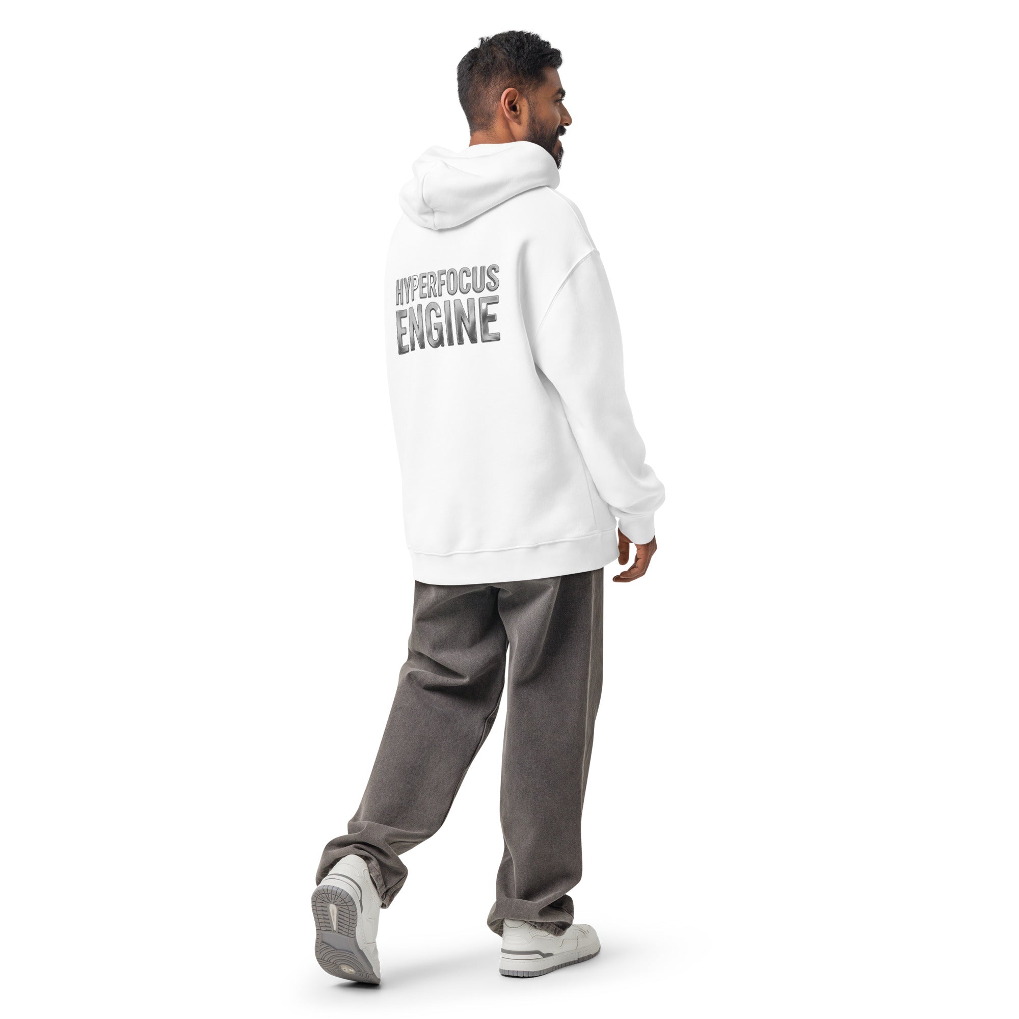 Hyperfocus Engine | Unisex Oversized Hoodie | Zero Apologies unisex-relax-hoodie-white-back-6a58d9dede190 Hoodie