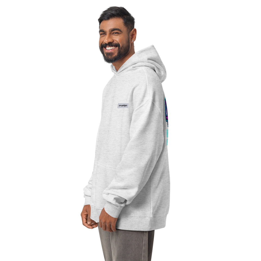 4D Visual Systems Thinker | Unisex Oversized Hoodie | Zero Apologies unisex-relax-hoodie-white-heather-left-front-6a57af249f8ee Hoodie