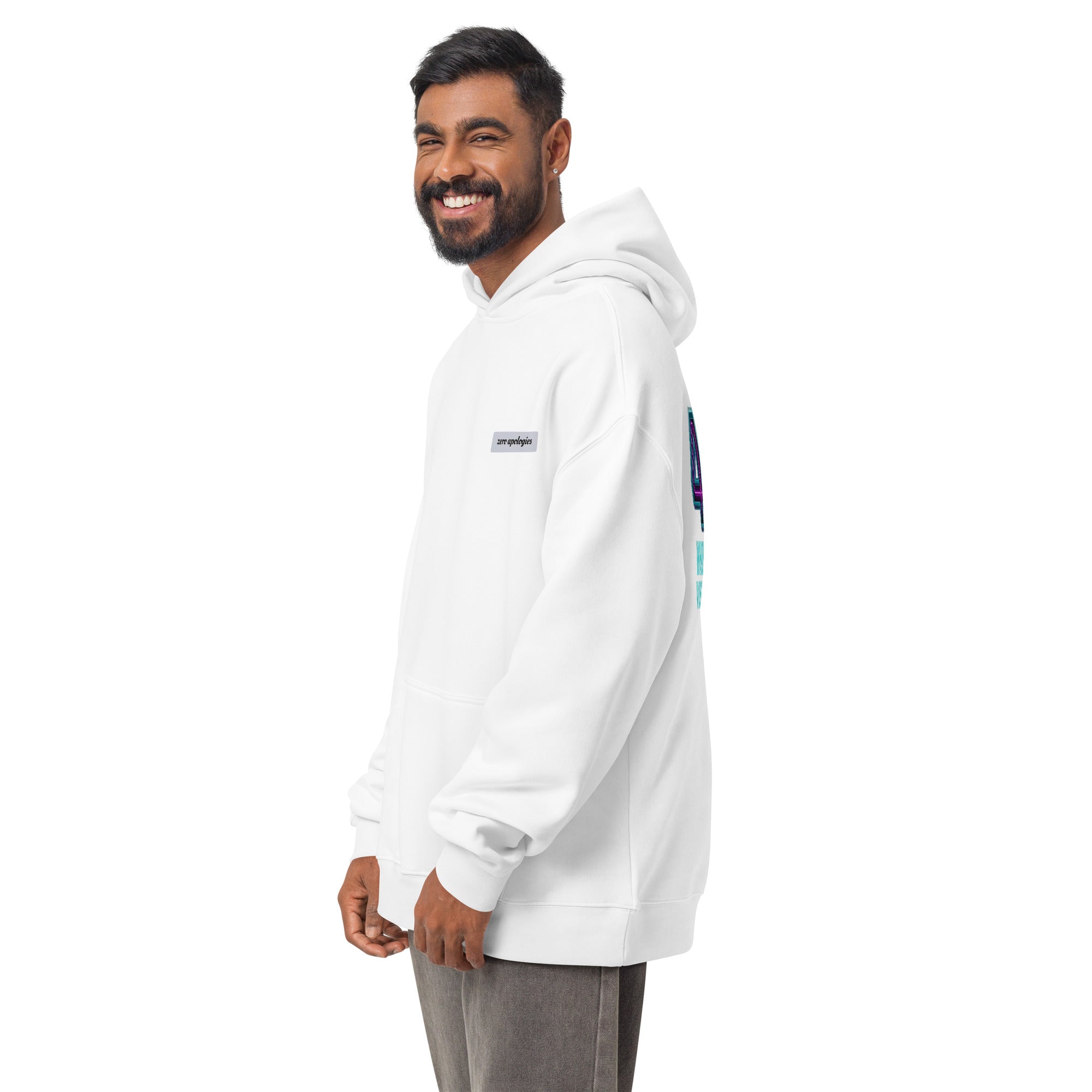 4D Visual Systems Thinker | Unisex Oversized Hoodie | Zero Apologies unisex-relax-hoodie-white-left-front-6a57af24a37f5 Hoodie