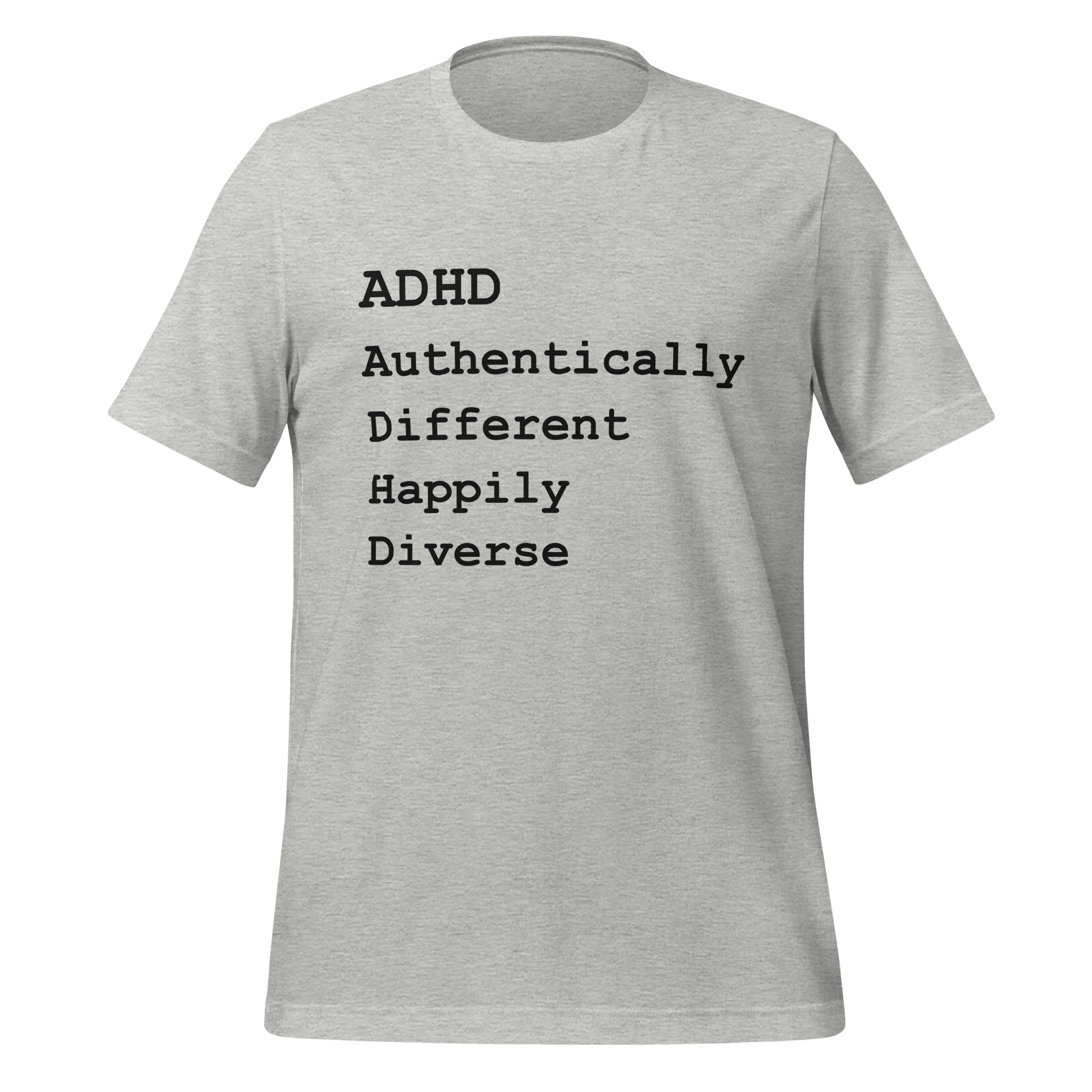 ADHD Authentically Different Highly Diverse | T-Shirt | The Neurospicy Store Athletic Heather