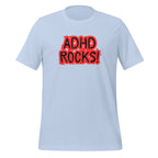 ADHD Rocks (Red Print) | Unisex ADHD T-Shirt | Zero Apologies unisex-staple-t-shirt-baby-blue-front-67c9c73feb863 T-Shirt