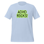 ADHD Rocks (Green Print) | Unisex ADHD T-Shirt | Zero Apologies unisex-staple-t-shirt-baby-blue-front-67c9c77737690 T-Shirt