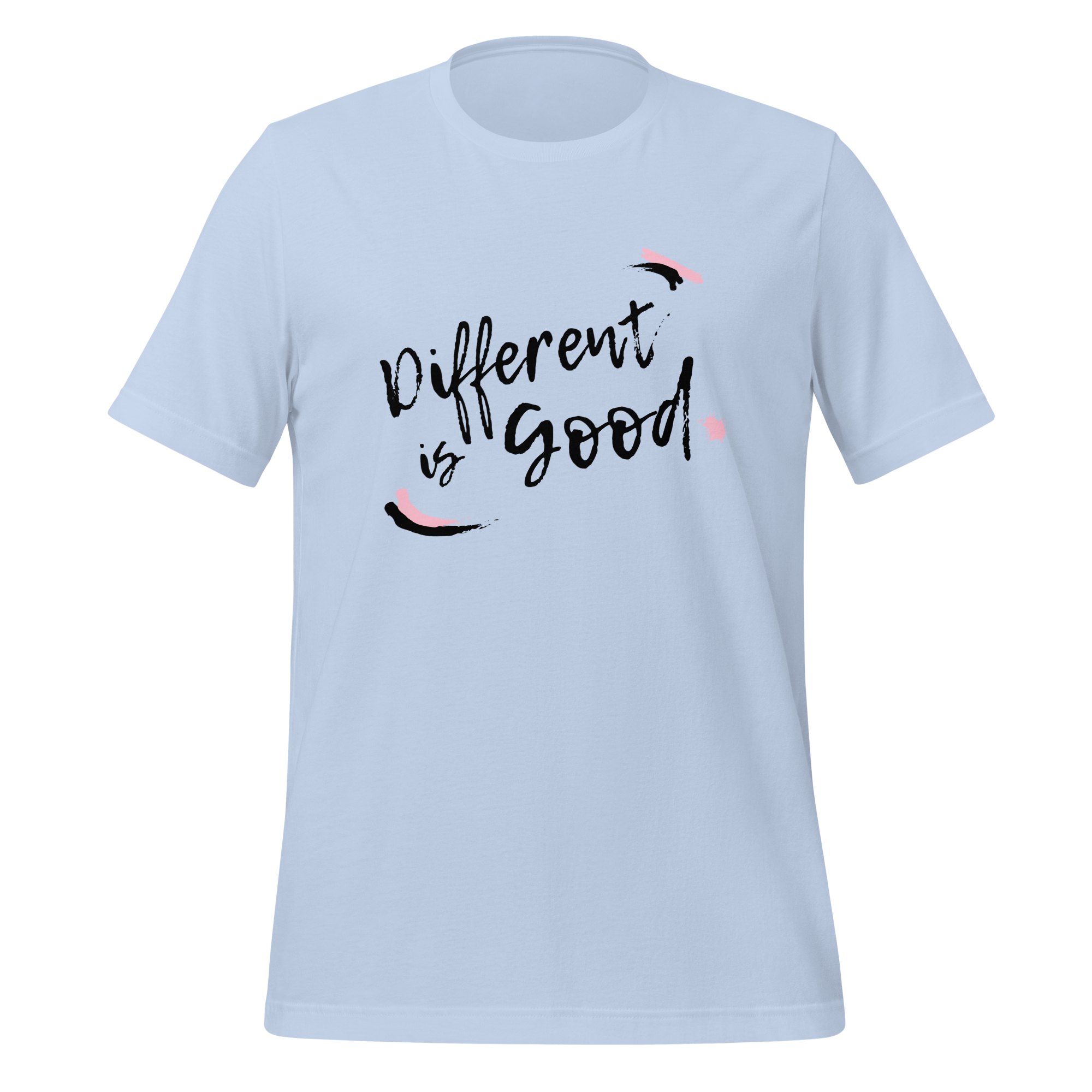 Different Is Good | T-Shirt | The Neurospicy Store Baby Blue