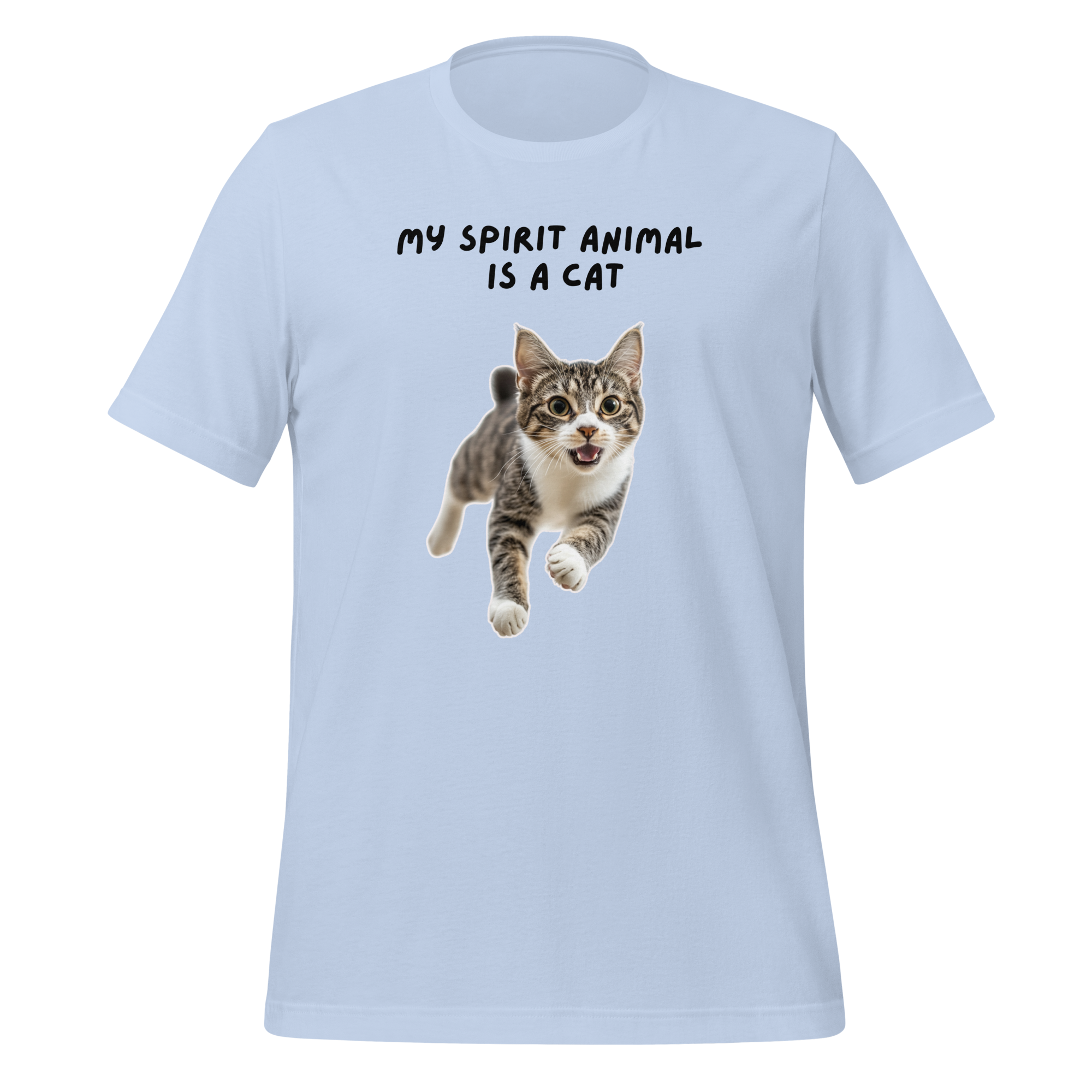 My Spirit Animal Is A Cat | T-Shirt | The Neurospicy Store Baby Blue
