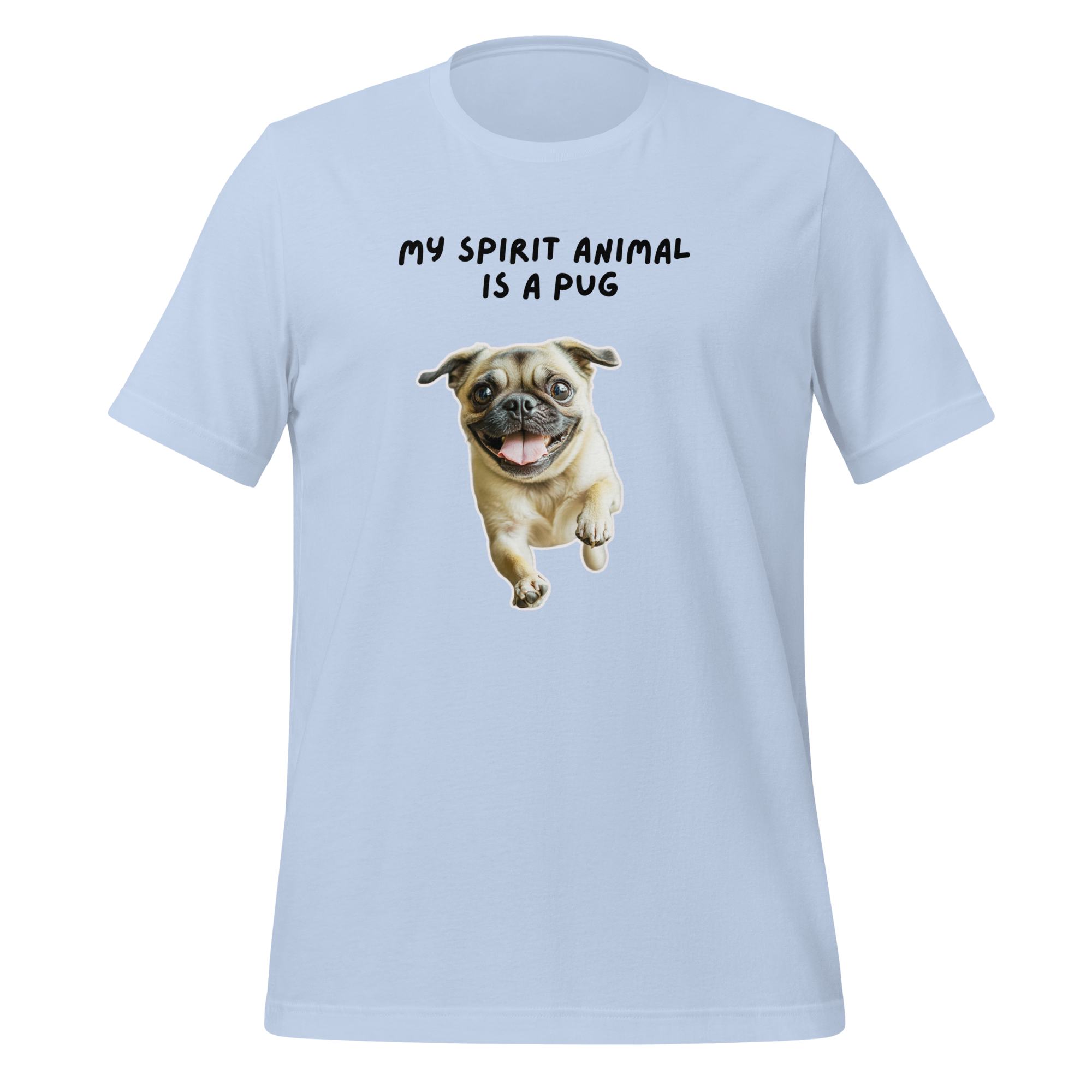 My Spirit Animal Is A Pug | T-Shirt | The Neurospicy Store Baby Blue