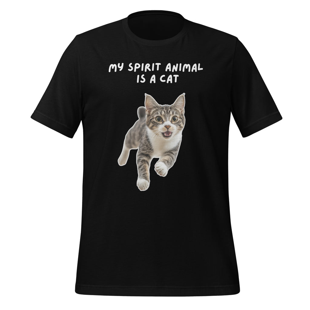 My Spirit Animal Is A Cat | Unisex T-Shirt | Spirit Animals for Every Mind unisex-staple-t-shirt-black-front-67df04357a20f