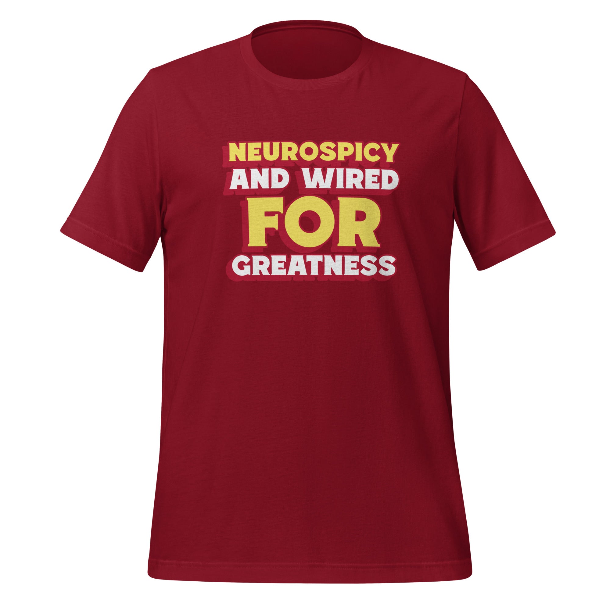 Neurospicy and Wired For Greatness | T-Shirt | The Neurospicy Store Cardinal