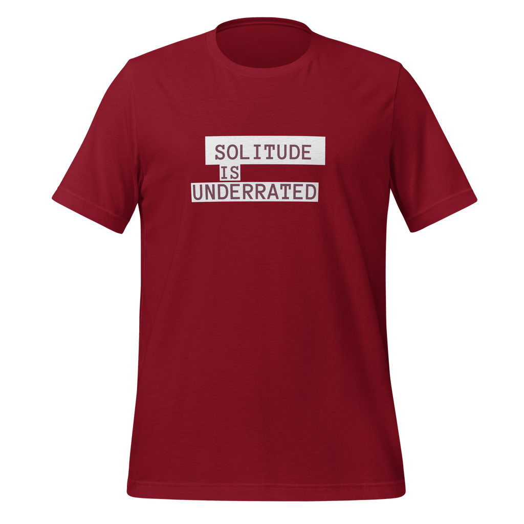 Solitude Is Underrated | Unapologetic Neurodivergent Tee unisex-staple-t-shirt-cardinal-front-67e04d3aee895 T-Shirt