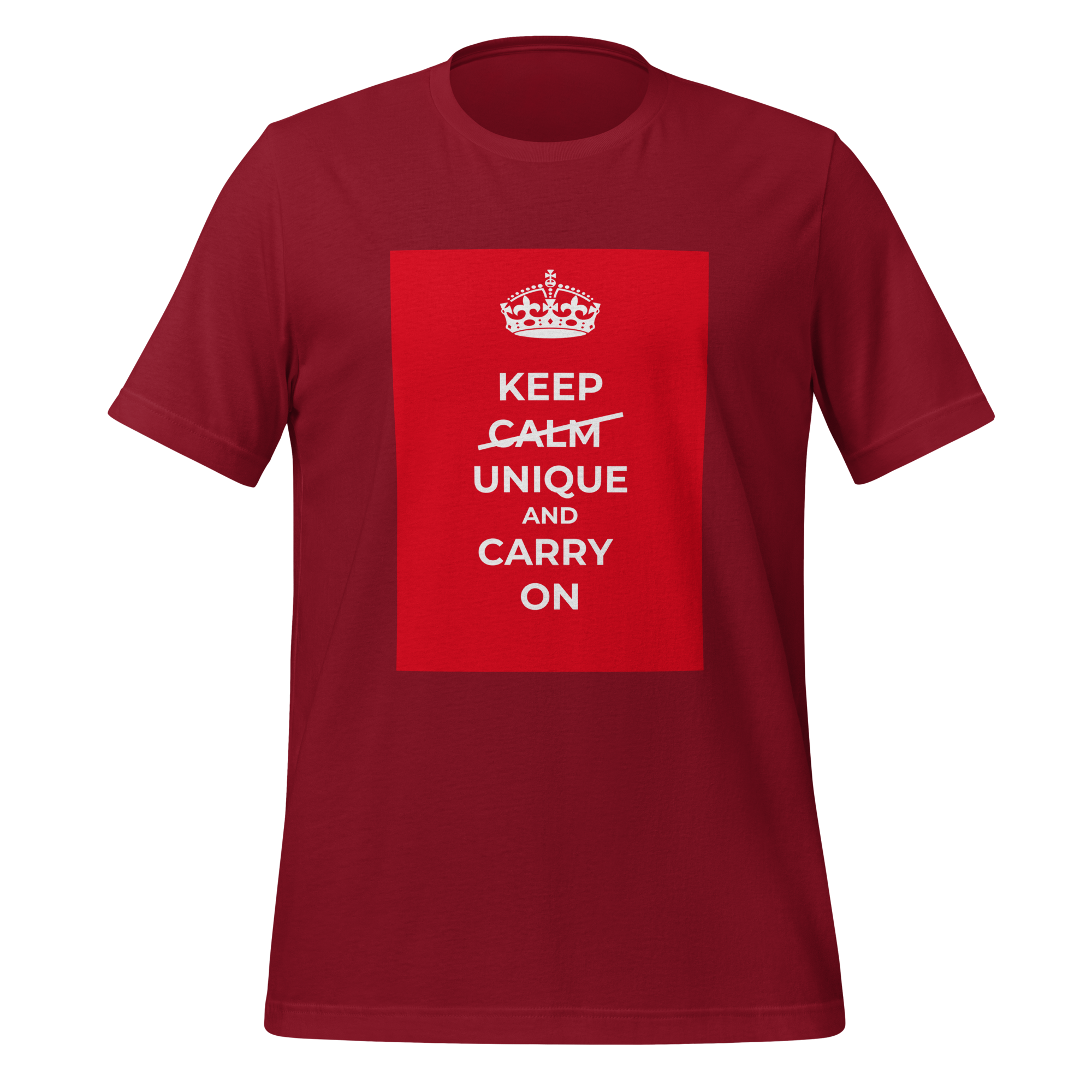 Keep Calm Unique And Carry On | T-Shirt | The Neurospicy Store Cardinal