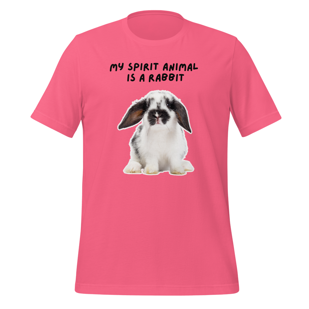 My Spirit Animal Is A Rabbit | T-Shirt | The Neurospicy Store Charity Pink