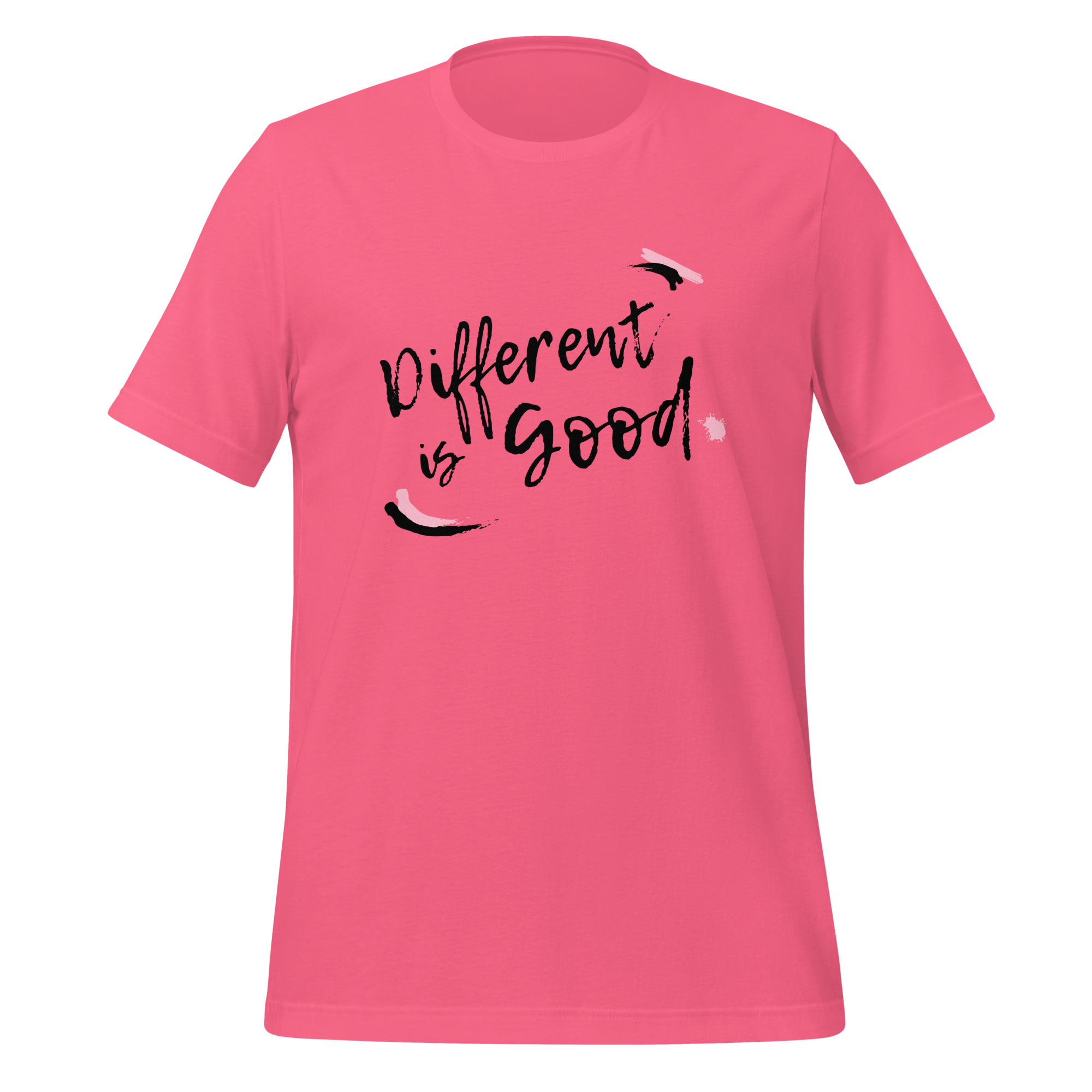 Different Is Good | T-Shirt | The Neurospicy Store Charity Pink