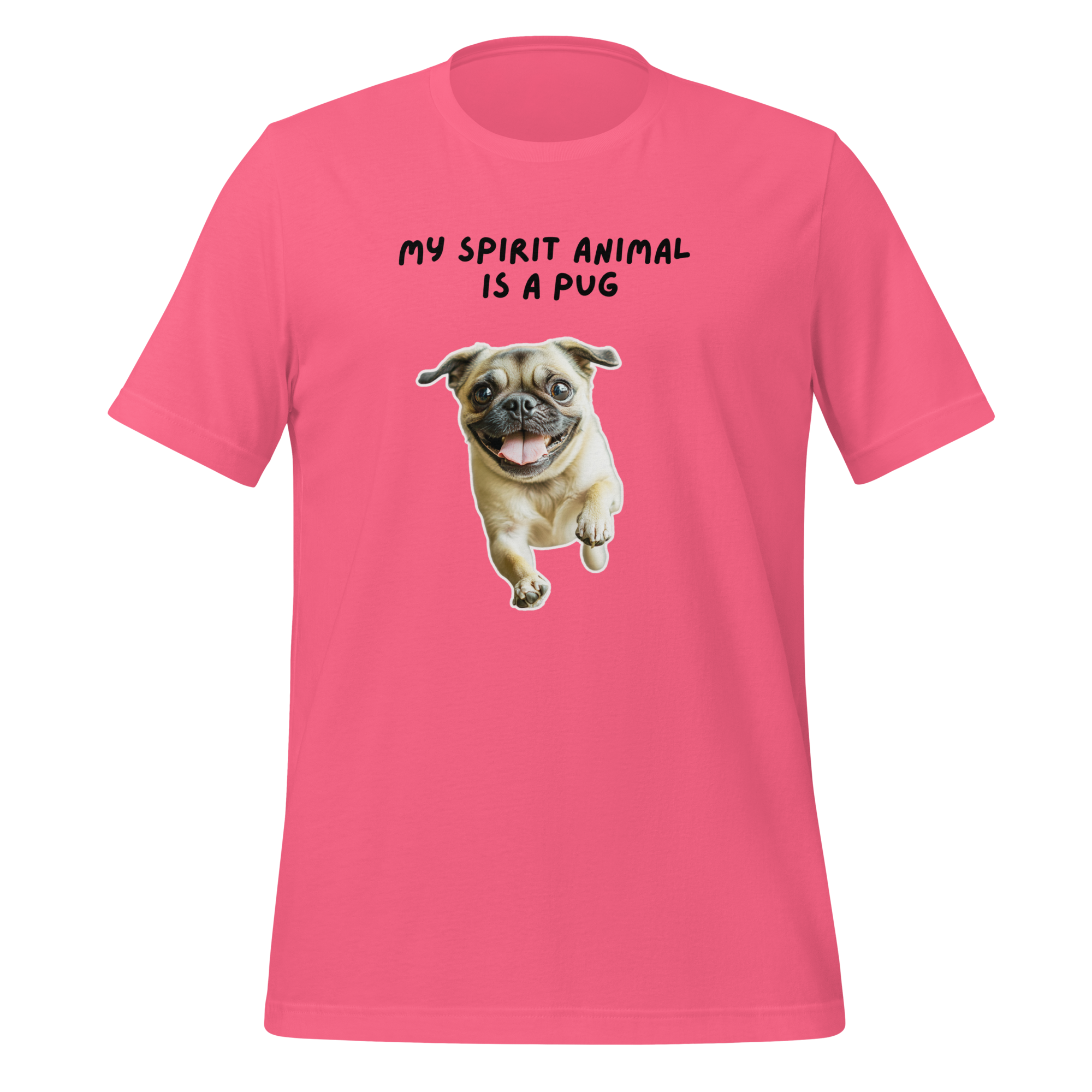 My Spirit Animal Is A Pug | T-Shirt | The Neurospicy Store Charity Pink