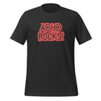 ADHD Rocks (Red Print) | Unisex ADHD T-Shirt | Zero Apologies unisex-staple-t-shirt-dark-grey-front-67c9c73fdf770 T-Shirt
