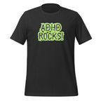 ADHD Rocks (Green Print) | Unisex ADHD T-Shirt | Zero Apologies unisex-staple-t-shirt-dark-grey-front-67c9c777244b7 T-Shirt