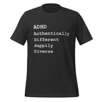 ADHD Authentically Different Happily Diverse | Unisex T-Shirt unisex-staple-t-shirt-dark-grey-front-67cd75e3313ac T-Shirt