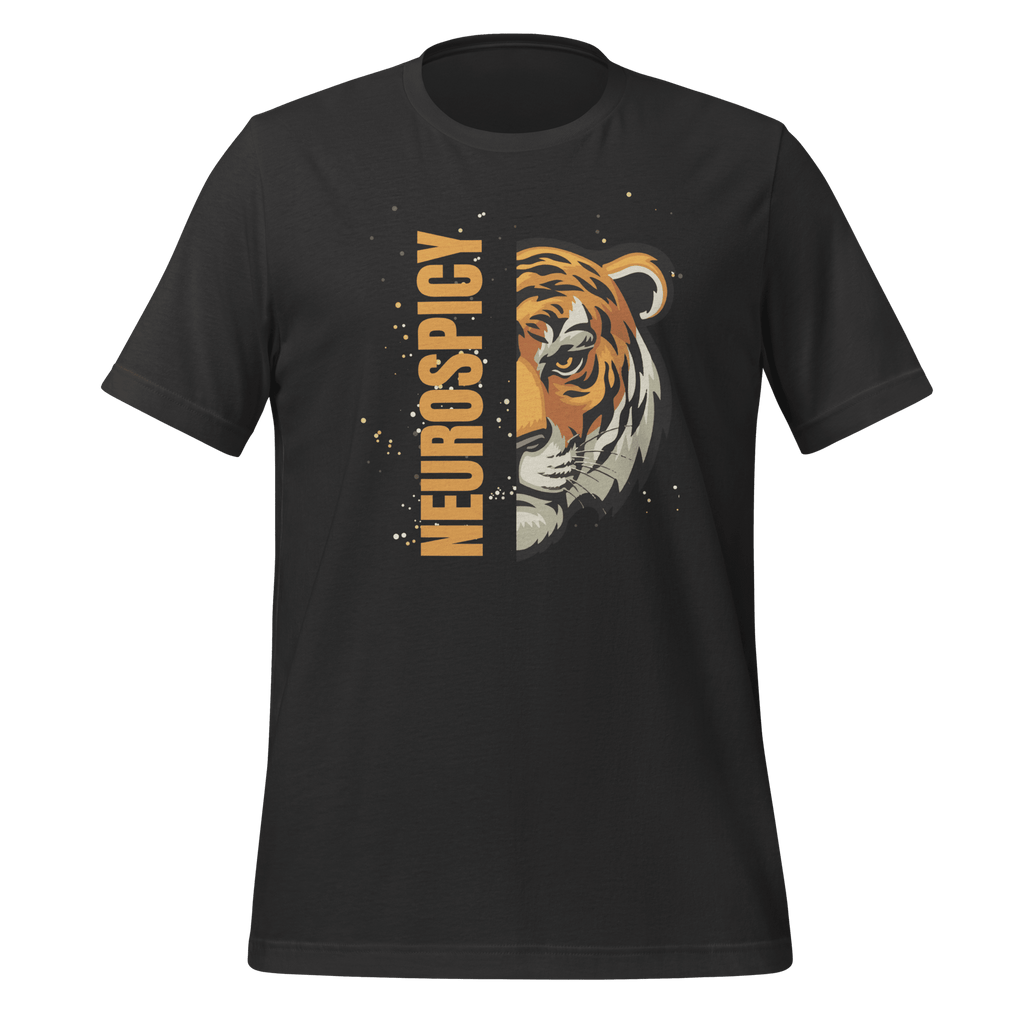 Neurospicy Tiger | Unisex T-Shirt | ND Tees with Attitude unisex-staple-t-shirt-dark-grey-front-67dfaf9494d2f T-Shirt