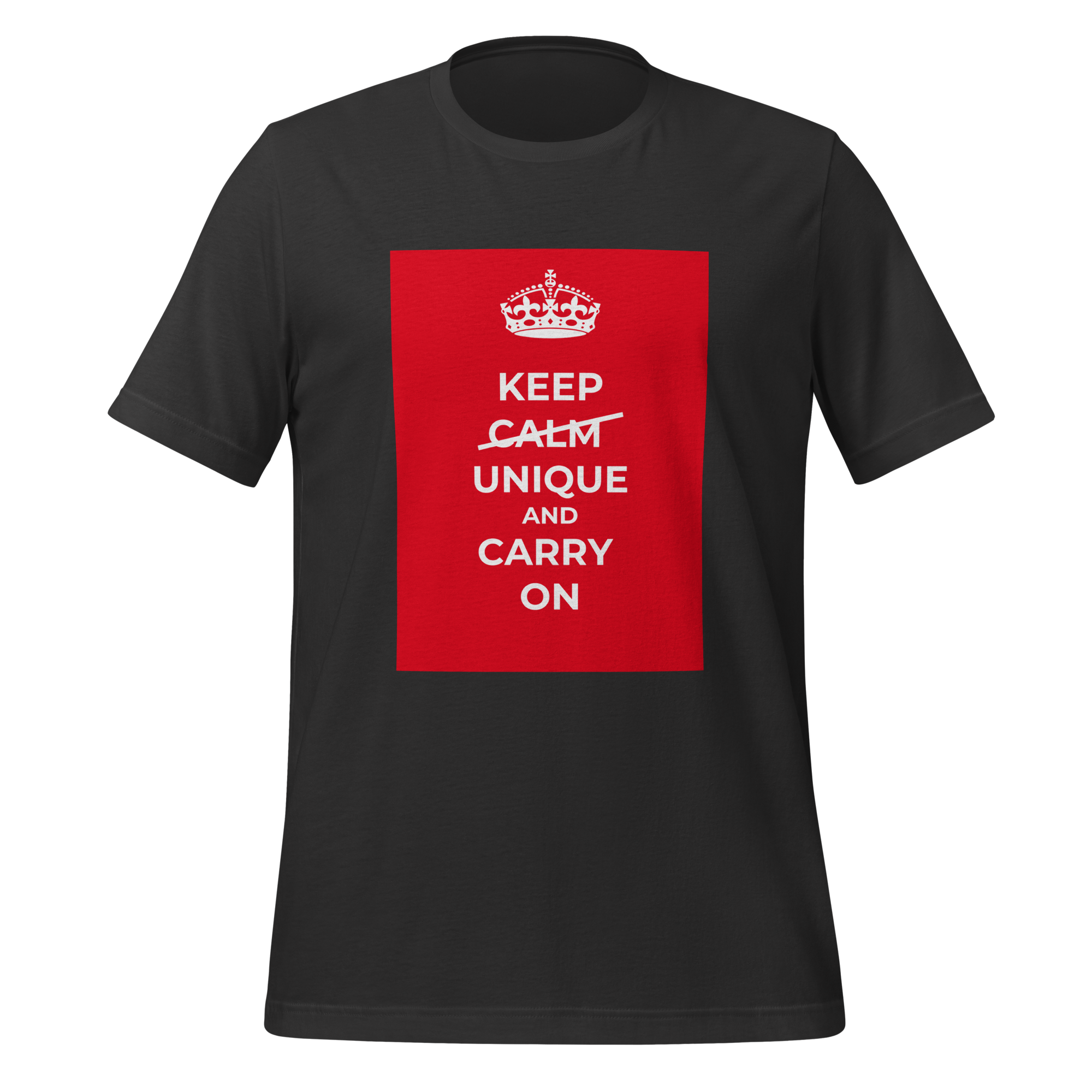 Keep Calm Unique And Carry On | T-Shirt | The Neurospicy Store Dark Grey