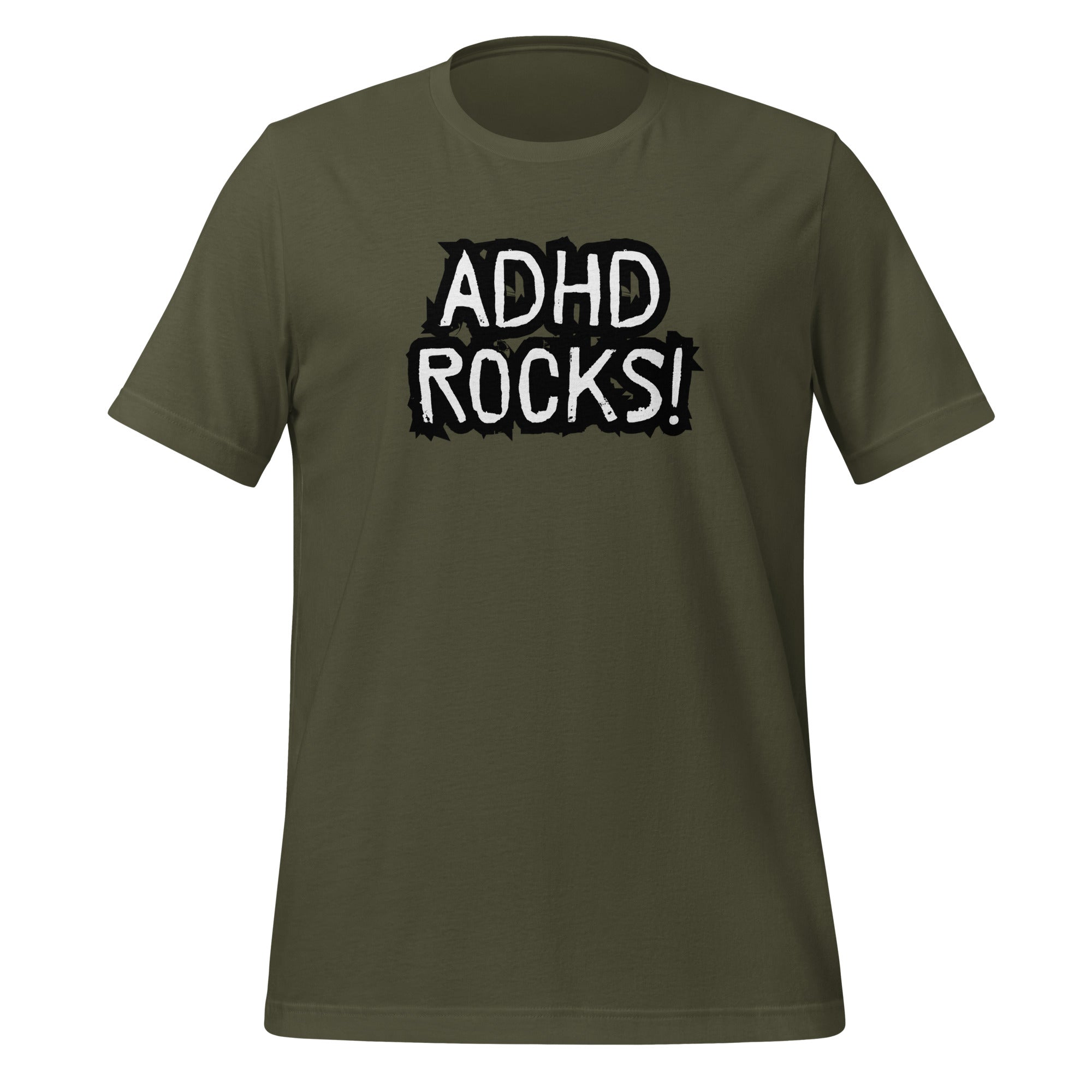 ADHD Rocks | T-Shirt | The Neurospicy Store Military Green