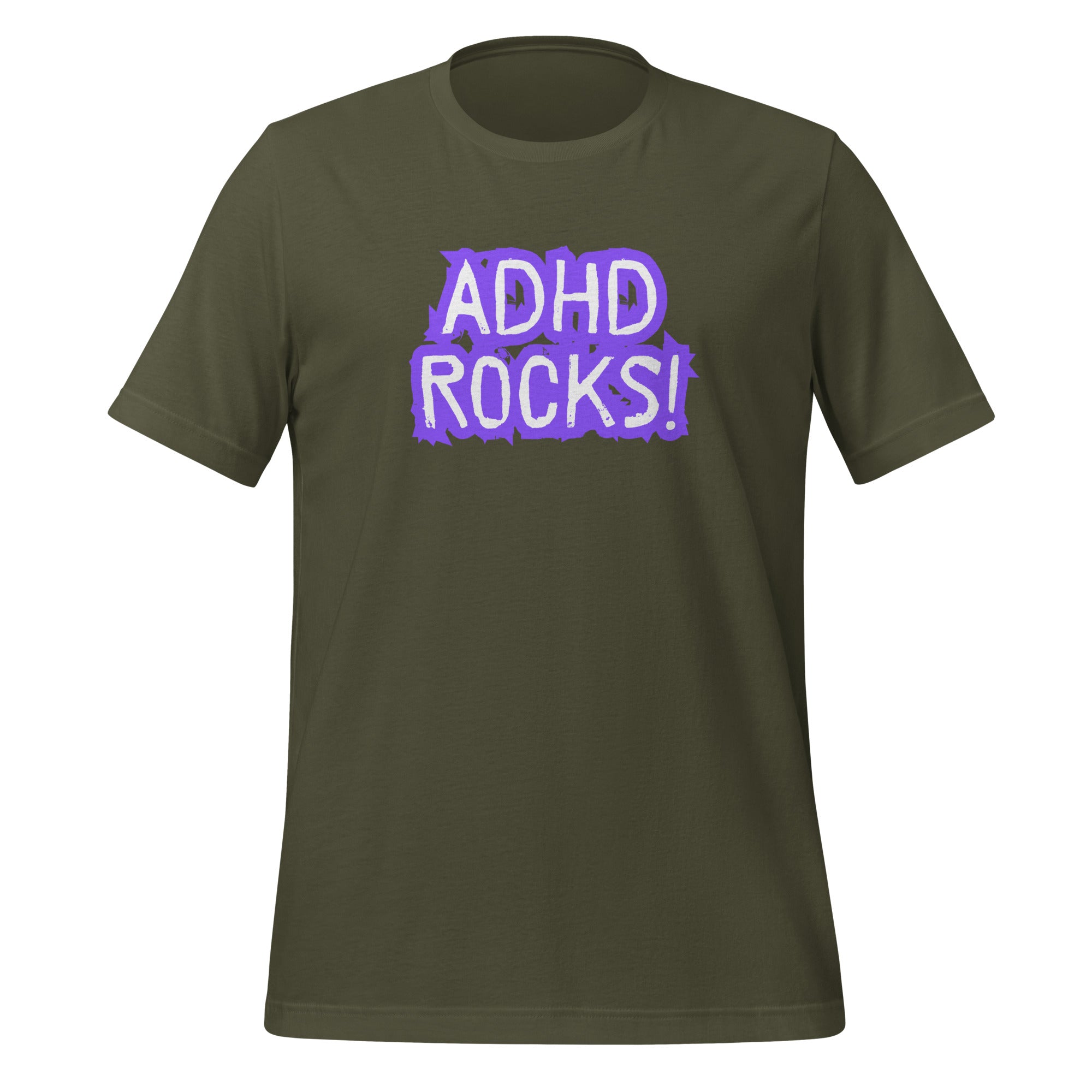 ADHD Rocks | T-Shirt | The Neurospicy Store Military Green