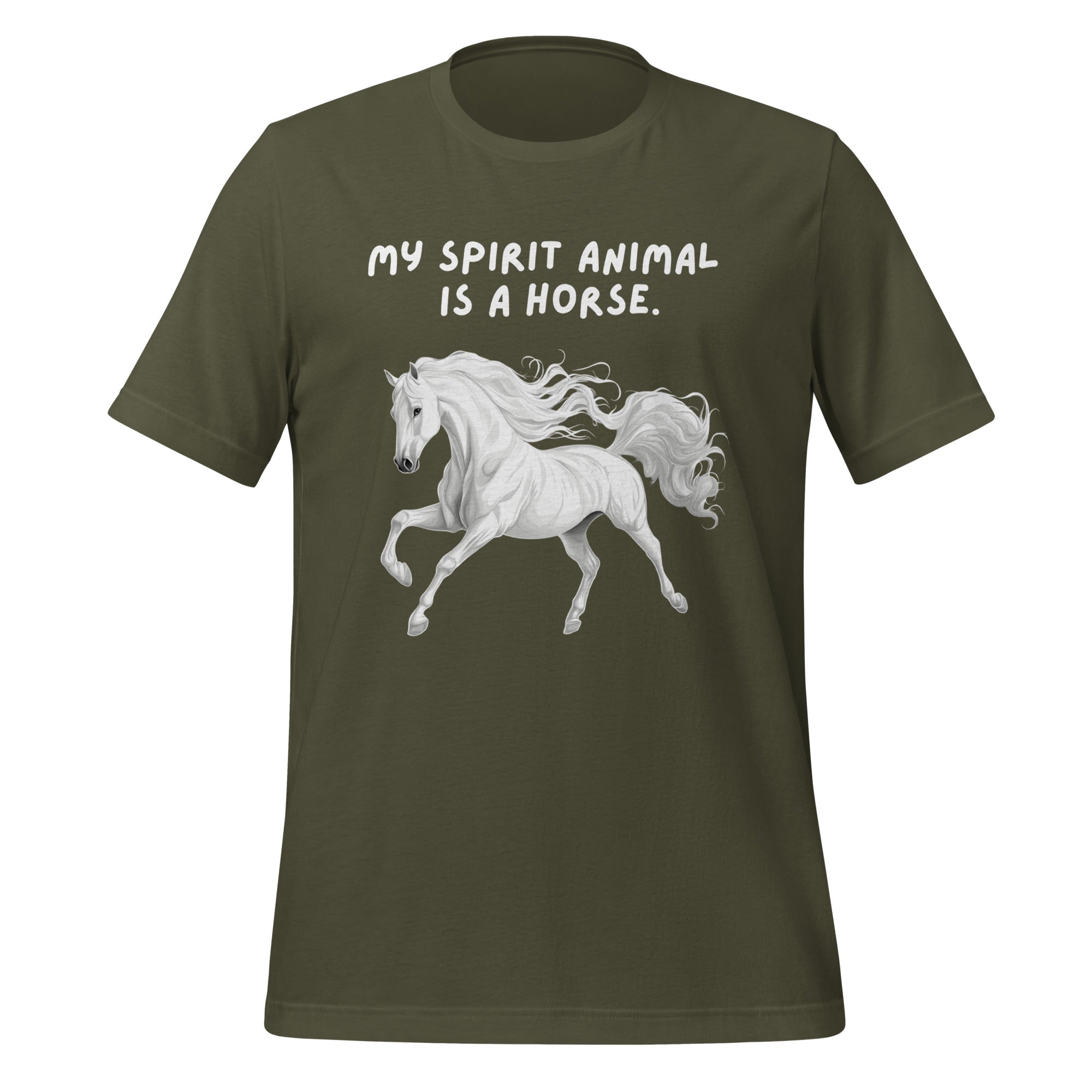 My Spirit Animal Is A Horse | T-Shirt | The Neurospicy Store Military Green