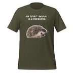 My Spirit Animal Is A Hedgehog | Spirit Animals | Unisex Tee unisex-staple-t-shirt-military-green-front-67defd15c4618 T-Shirt