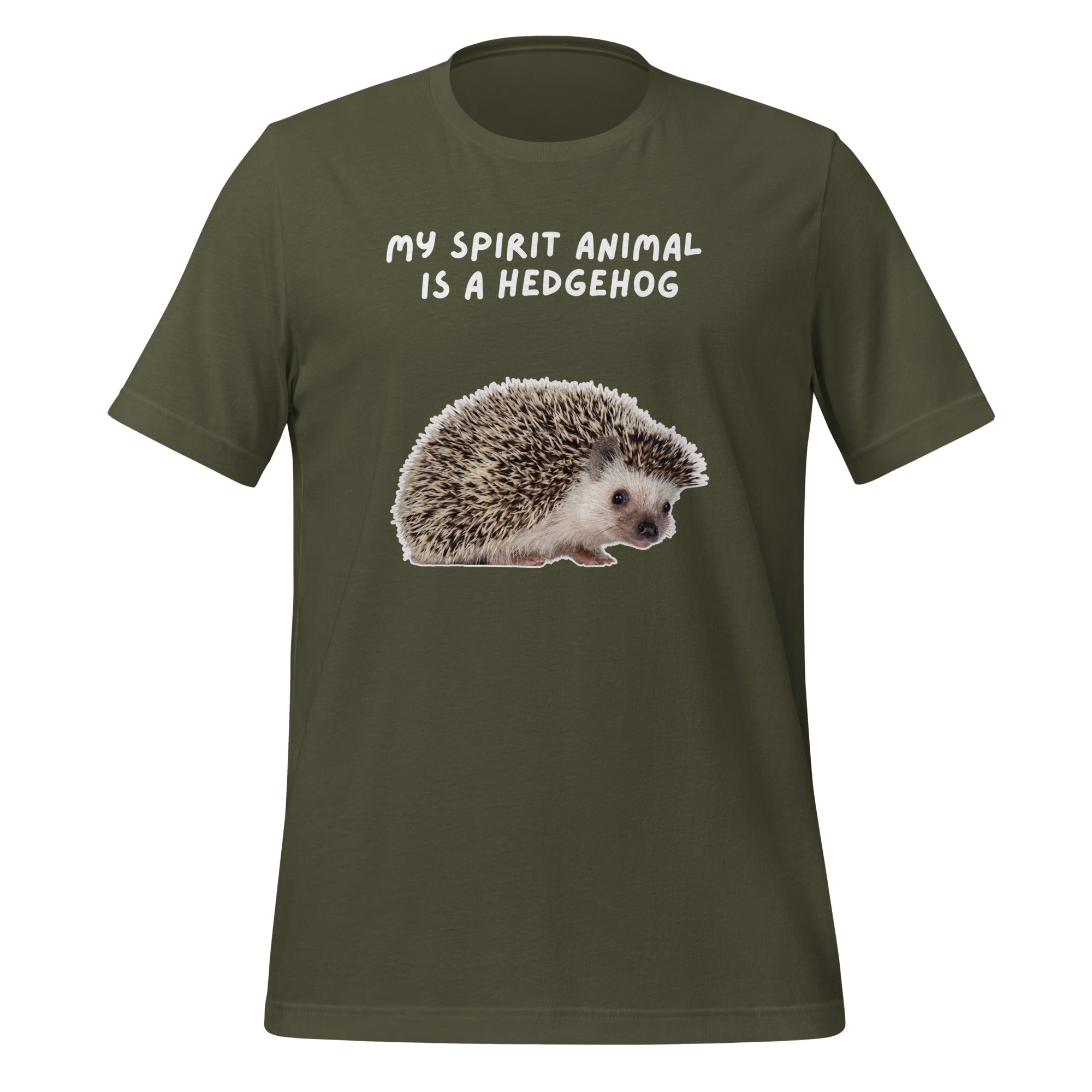My Spirit Animal Is A Hedgehog | T-Shirt | The Neurospicy Store Military Green